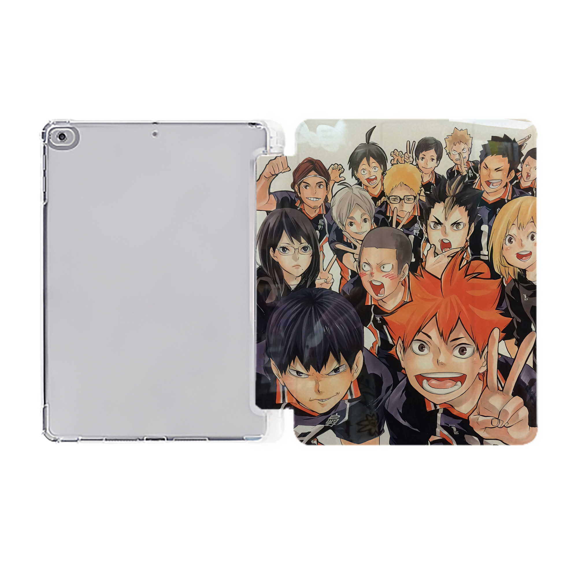 （画像用） ハイキュー!! Haikyu!! IPad ケース ペン収納付き 三つ折りスタンド PUレザー×シリコン 対応機種9.5/10.5/10.9インチ